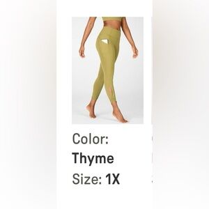 Fabletics PureLuxe Leggings in Thyme - Size 1X